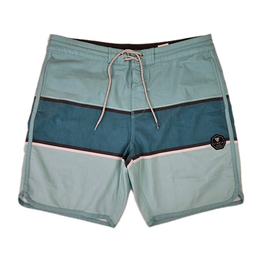 Vissla Point Breaker 20" Men's Boardshorts Teal Colorblock Size 36 Unlined Beach